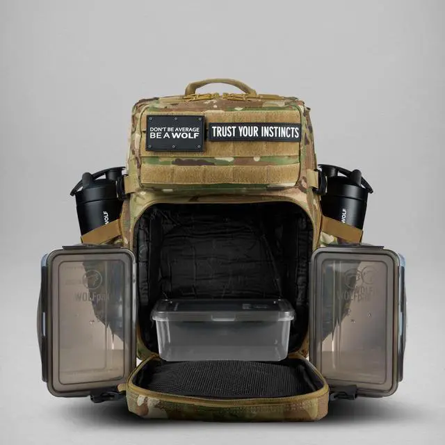 Alt view image 5 of 7 - 35L Meal Prep Management Backpack (OCP Camo) | Easily Store & Organize Food Storage Containers w/Built-in Lunch Box, Cooler, Travel, Insulated Bag