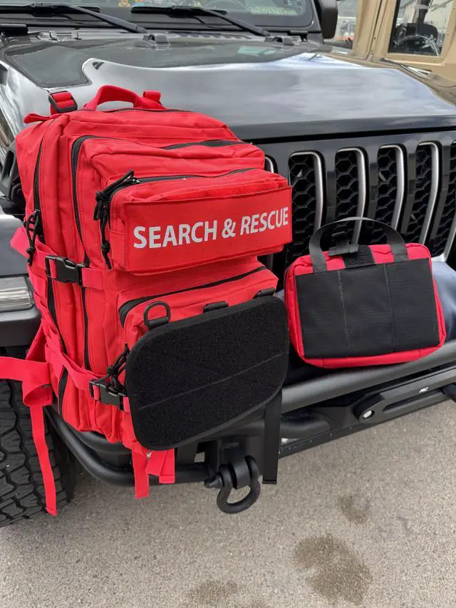 Alt view image 3 of 7 - Crusader Medical Backpack Tactial First Aid Backpack (Red)