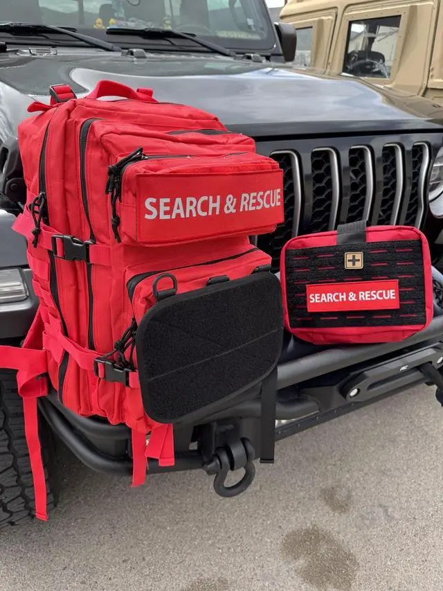 Alt view image 4 of 7 - Crusader Medical Backpack Tactial First Aid Backpack (Red)