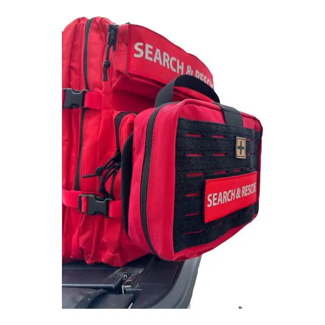Alt view image 5 of 7 - Crusader Medical Backpack Tactial First Aid Backpack (Red)