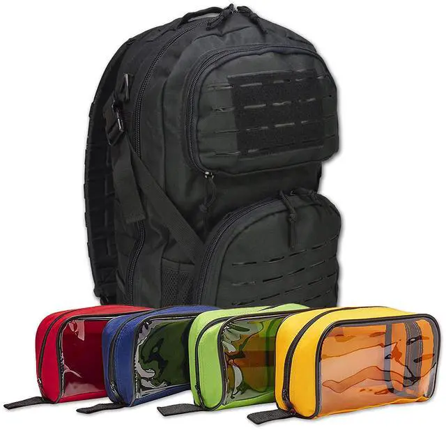 Main image of Lightning X Premium Tactical Medic Backpack w/Modular Pouches & Hydration Port (Stealth Black) Large