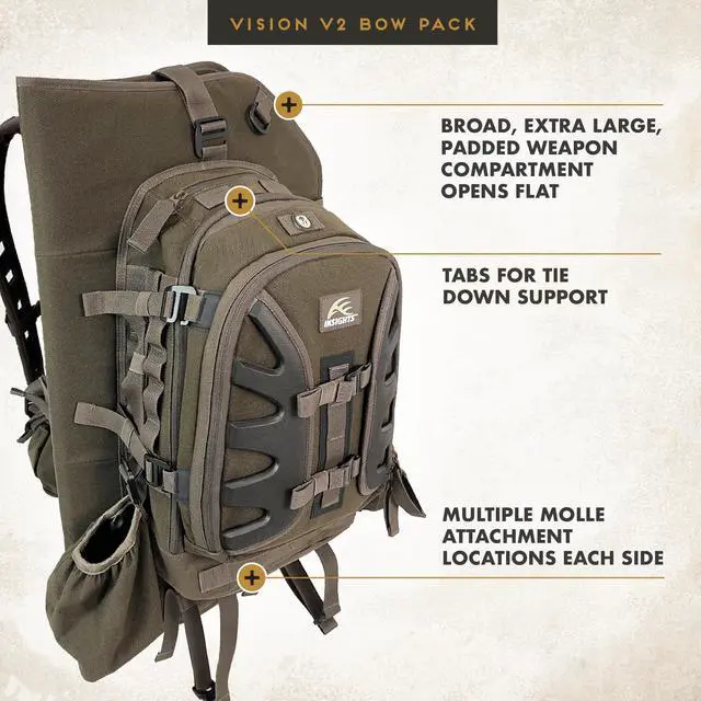 Alt view image 4 of 7 - Insights Hunting The V2 Vision Bow Pack, Camouflaged Hunting Pack