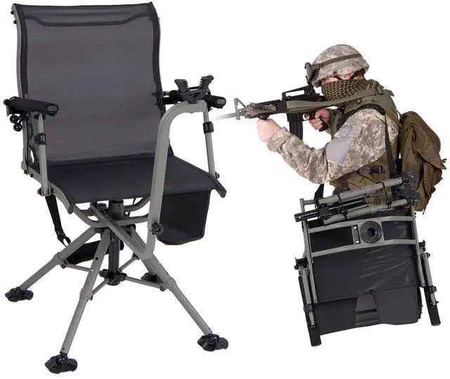 Main image of Moccha Hunting Chair with Gun Rest - 360° Swivel Camo Blind Chair with Adjustable Shooting Rest