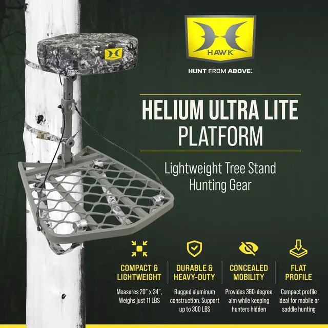 Alt view image 2 of 6 - Helium Ultra Lite Hang-On Tree Stand with Low-Profile Frame and Memory Foam Seat