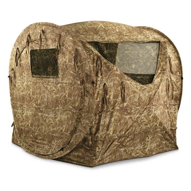 Alt view image 3 of 7 - Spring Steel Hay Bale Hunting Ground Blind 1-2 Person Tent, Hunting Gear, Equipment and Accessories