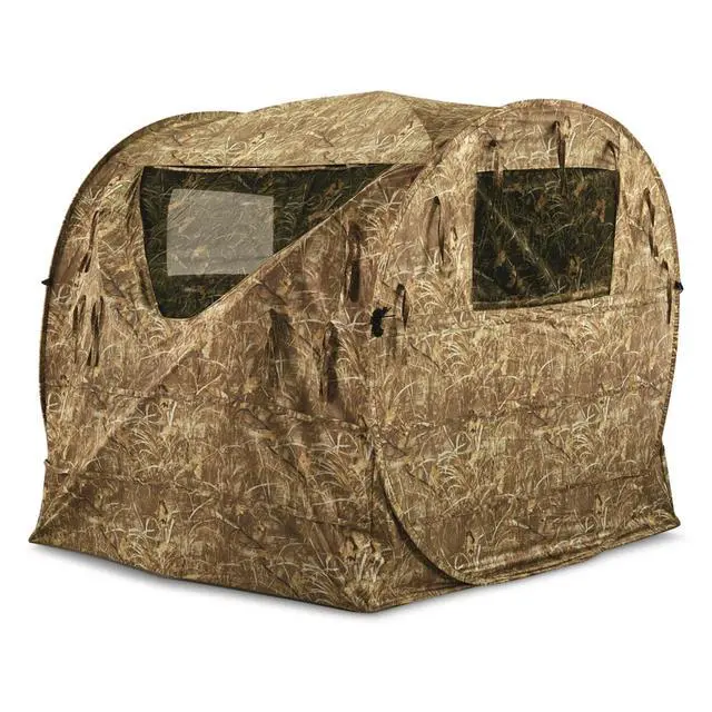 Alt view image 6 of 7 - Spring Steel Hay Bale Hunting Ground Blind 1-2 Person Tent, Hunting Gear, Equipment and Accessories