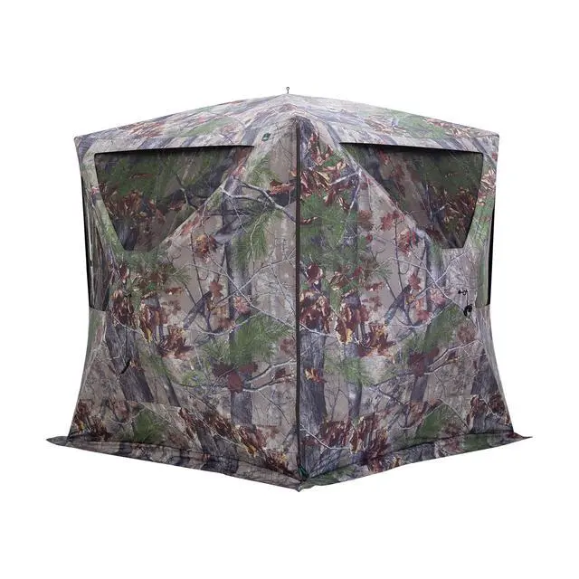 Alt view image 2 of 7 - Barronett Big Cat Ground Hunting Blind, 3 Person Pop Up Portable, Backwoods Camo BC350BW