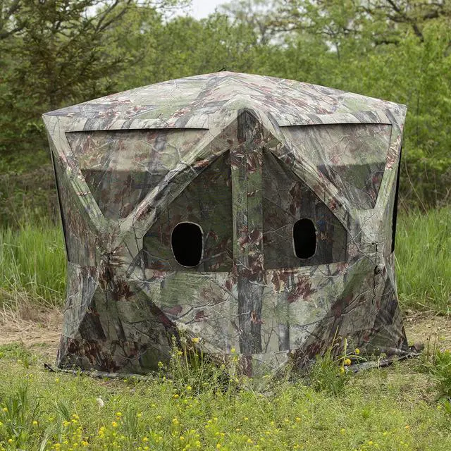 Alt view image 3 of 7 - Barronett Big Cat Ground Hunting Blind, 3 Person Pop Up Portable, Backwoods Camo BC350BW