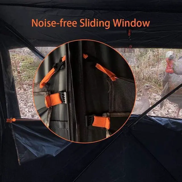 Alt view image 7 of 7 - Thunderdome Pop Up Portable 6 Person Side-by-Side Hunting Blind for Deer & Turkey Hunting, 140" L x 70" W x 80" H