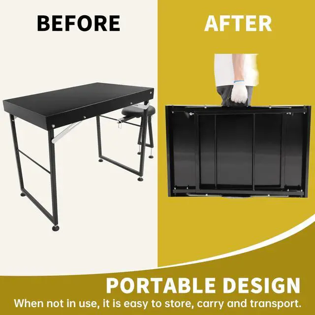 Alt view image 7 of 7 - Foldable Shooting & Hunting Table with Shooting Bench, Adjustable | Height Legs and Seat, Steel Portable Shooting Bench Rest for Rifles for Outdoor Range and Hunting