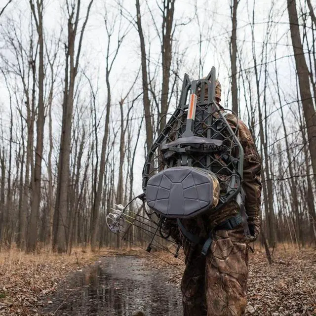 Alt view image 5 of 7 - Hang-On Tree Stands Durable, Comfortable Deer Hunting Platforms with Safety Harness Systems, Grey Finish, XL