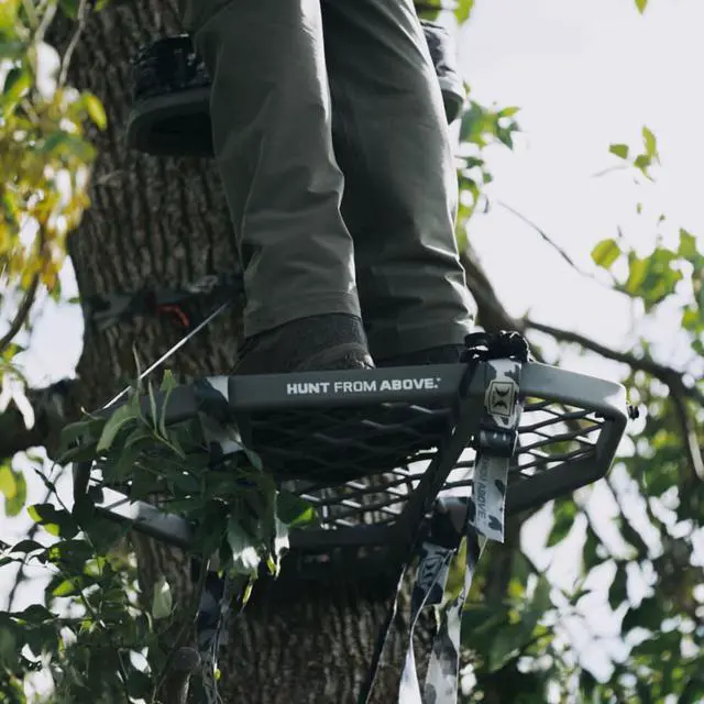Alt view image 7 of 7 - Hang-On Tree Stands Durable, Comfortable Deer Hunting Platforms with Safety Harness Systems, Grey Finish, XL