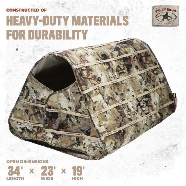 Alt view image 2 of 5 - Rig'Em Right Waterfowl Field Bully Bird Hunting Dog Blind - Ultra Quick Setup with no Pins, Hinges or Poles