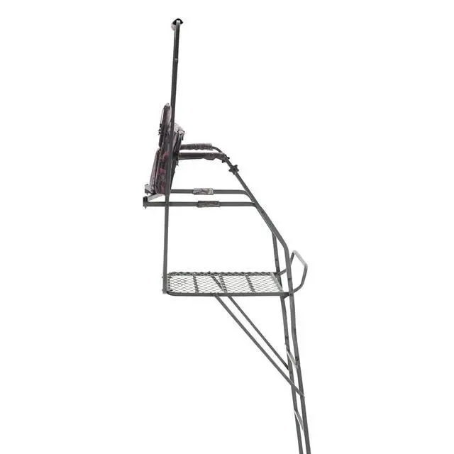 Alt view image 2 of 7 - 18 Jumbo Ladder Tree Stand for Hunting with Seat and Shooting Rest, Deer Hunting Accessories