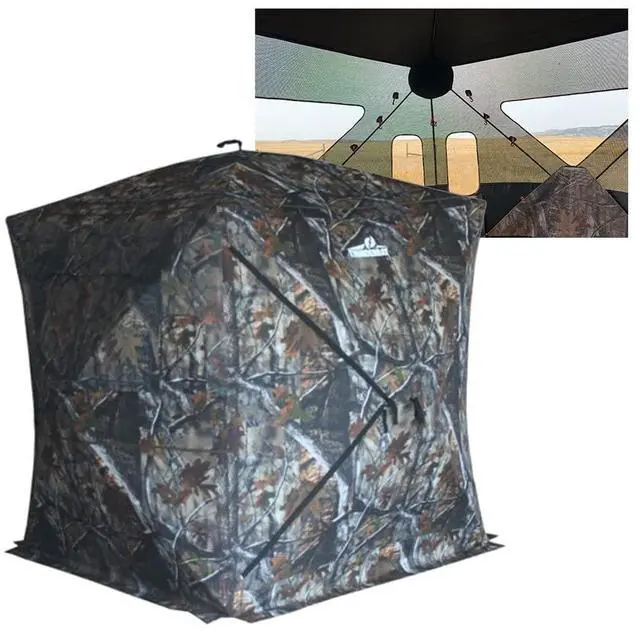 Main image of 270 Degree See Through Hunting Blind, Portable 2-3 Person Pop Up Ground Hunting Blinds, Durable See Thru Hunting Tent for Deer & Turkey Hunting
