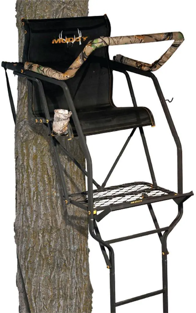 Main image of The Stronghold 1.5 Deer Hunting Ladderstand, 21 Foot 1 Person Climbing Tree Stand with Lumbar Seat and Expanded D-Force Metal Platform