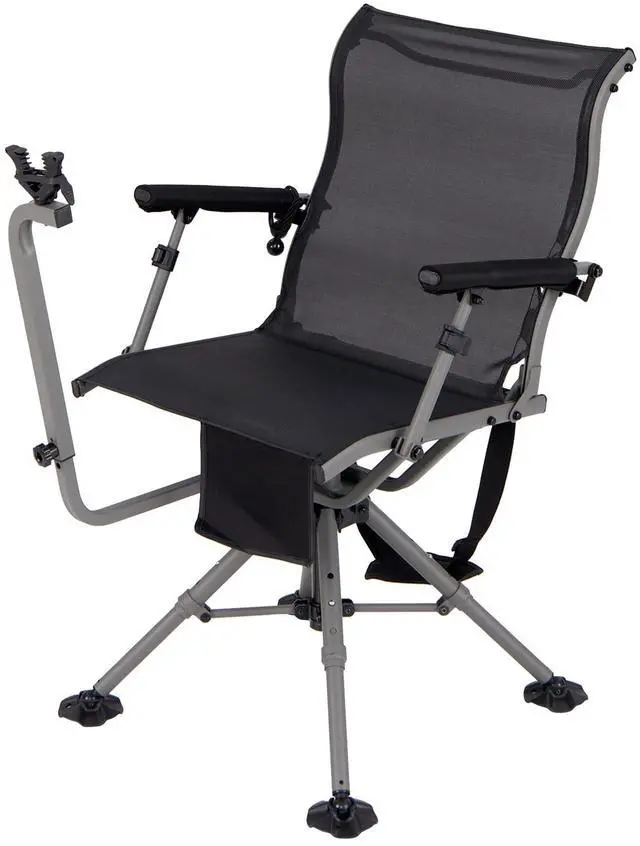 Main image of Hunting Chair with Shooting Rest, 360° Swivel Hunting Seat with 4 Extendable Aluminum Legs, Adjustable Gun Rest, Portable Hunting Blind Chairs with Carrying Strap for Outdoor Activities