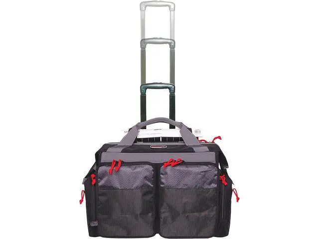 Alt view image 2 of 4 - Rolling Range Bag with Telescoping Handle & ATV Wheels | Secure Handguns & Ammo Storage with Lockable Zippers | Durable Shooting Tactical Gear