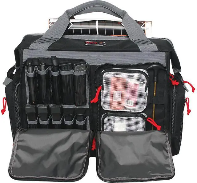 Main image of Rolling Range Bag with Telescoping Handle & ATV Wheels | Secure Handguns & Ammo Storage with Lockable Zippers | Durable Shooting Tactical Gear