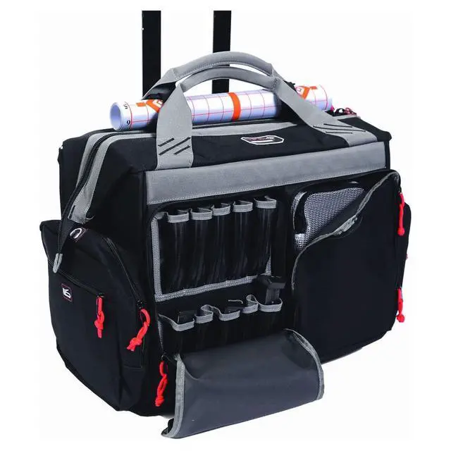 Alt view image 3 of 4 - Rolling Range Bag with Telescoping Handle & ATV Wheels | Secure Handguns & Ammo Storage with Lockable Zippers | Durable Shooting Tactical Gear