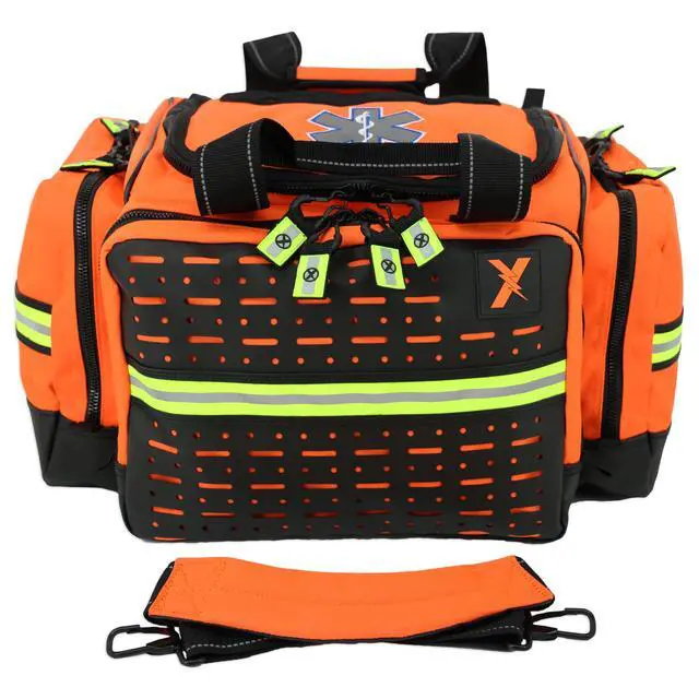 Alt view image 4 of 7 - Lightning X Personalized EMT Trauma Bag Large ALS Medical Bag with 6 Color-Coded Pouches, MOLLE Panel, Waterproof Bottom, Reflective EMS Gear, Custom Embroidered Name or Logo | LXMB35