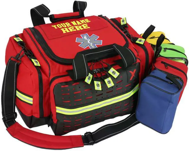 Main image of Lightning X Personalized EMT Trauma Bag Large ALS Medical Bag with 6 Color-Coded Pouches, MOLLE Panel, Waterproof Bottom, Reflective EMS Gear, Custom Embroidered Name or Logo | LXMB35
