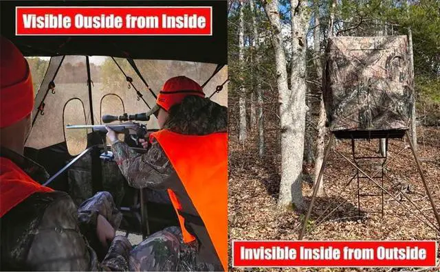 Alt view image 4 of 4 - VENATIC 6' Tripod Hunting Tower Blind, 2 Person Hunting Stand with 4' x 4' Platform for Deer Hunting, Antelope and Elk
