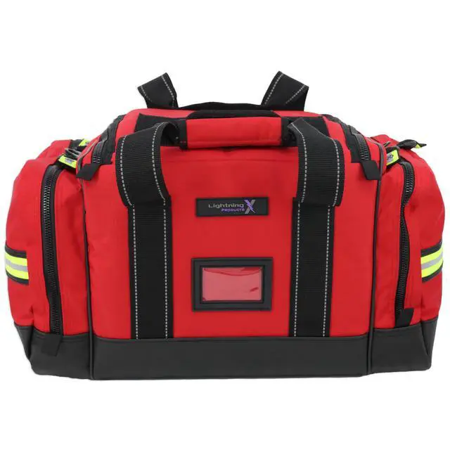Alt view image 5 of 7 - Lightning X Personalized EMT Trauma Bag Large ALS Medical Bag with 6 Color-Coded Pouches, MOLLE Panel, Waterproof Bottom, Reflective EMS Gear, Custom Embroidered Name or Logo | LXMB35