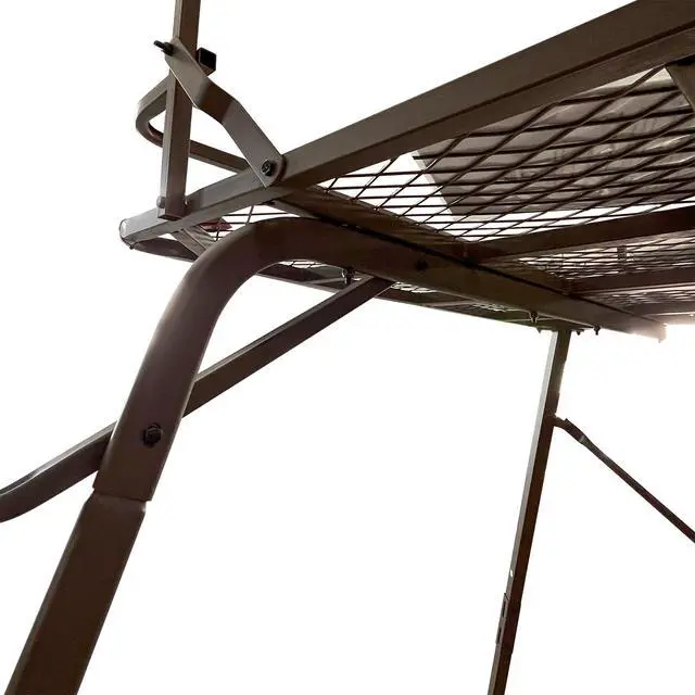 Alt view image 4 of 7 - 6 Foot Tripod Hunting Tower Blind, 2-Person Stand Elevated, 4' x 4' Platform for Deer Hunting, Antelope and Elk, Camouflage