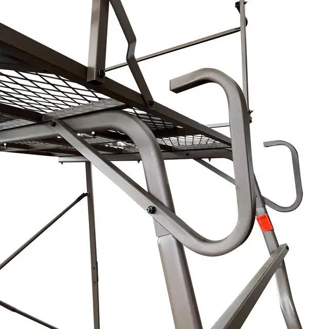 Alt view image 5 of 7 - 6 Foot Tripod Hunting Tower Blind, 2-Person Stand Elevated, 4' x 4' Platform for Deer Hunting, Antelope and Elk, Camouflage