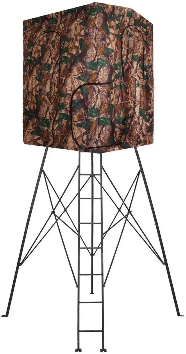 Main image of Hunting Blind Cover Deer Hunting Blind Camouflage Enclosure | Universal 2 Entrances Hunting Equipment 360 Degree Full Surround Coverage Quad Blind Cover Steel + Cloth (Stand Not Included)
