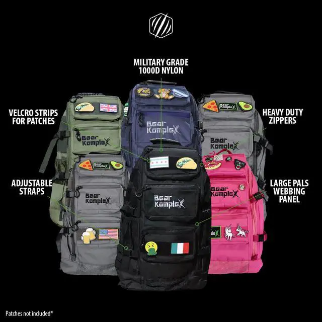 Alt view image 3 of 6 - Military Grade Tactical Backpack 50L, Navy, Compression Straps | Storage Organization, Multiple Compartments, Compression Straps, MOLLE Webbing, 1000 Denier Nylon, Water Repellent, Military
