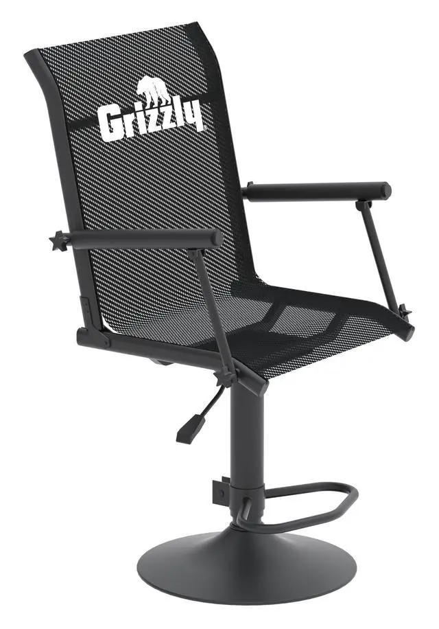 Alt view image 5 of 7 - Grizzly Alpha Swivel Blind Chair | Hunting Blind Accessory | Quiet & Comfortable | 360 Degree Swivel | Adjustable Height | Black