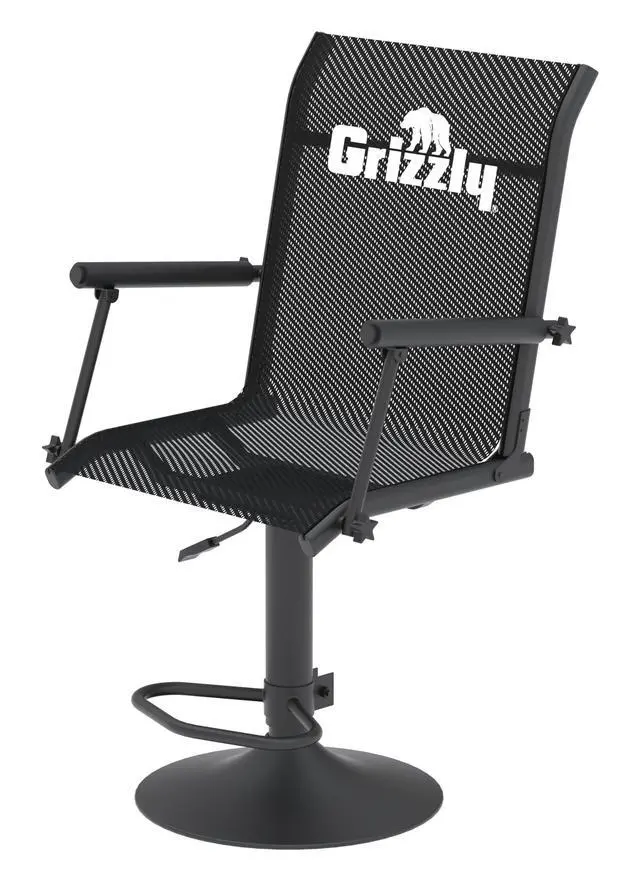 Alt view image 4 of 7 - Grizzly Alpha Swivel Blind Chair | Hunting Blind Accessory | Quiet & Comfortable | 360 Degree Swivel | Adjustable Height | Black