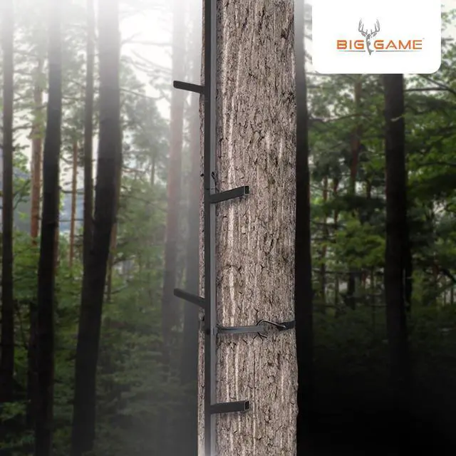 Alt view image 4 of 7 - Big Game Outside Outdoor Quick Stick Heavy Duty Portable Steel Ladder Safe Tree Climbing System Hunting Accessory, 20 Feet Tall (2 Pack)