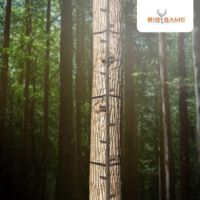 Alt view image 5 of 7 - Big Game Outside Outdoor Quick Stick Heavy Duty Portable Steel Ladder Safe Tree Climbing System Hunting Accessory, 20 Feet Tall (2 Pack)