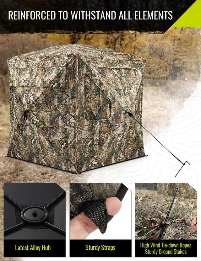 Alt view image 6 of 7 - Hunting Blind 360 See Through, Pop Up Ground Blind with Large Door