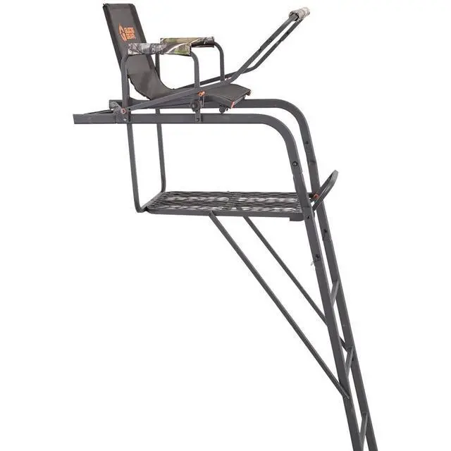 Alt view image 2 of 6 - 15.5' Ladder Tree Stand for Hunting with Mesh Seat, Hunting Gear, Equipment, and Accessories