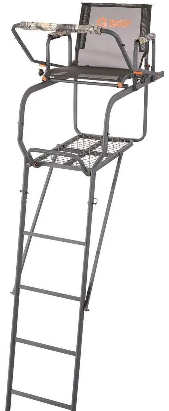 Main image of 15.5' Ladder Tree Stand for Hunting with Mesh Seat, Hunting Gear, Equipment, and Accessories