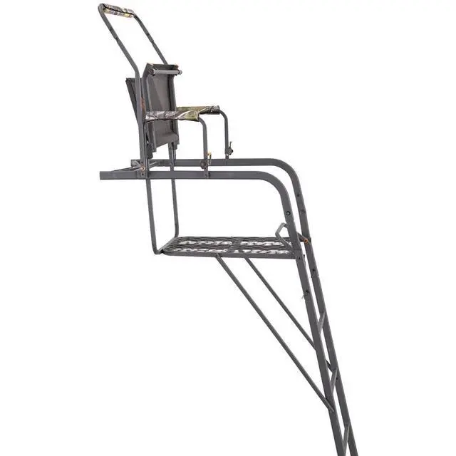 Alt view image 3 of 6 - 15.5' Ladder Tree Stand for Hunting with Mesh Seat, Hunting Gear, Equipment, and Accessories