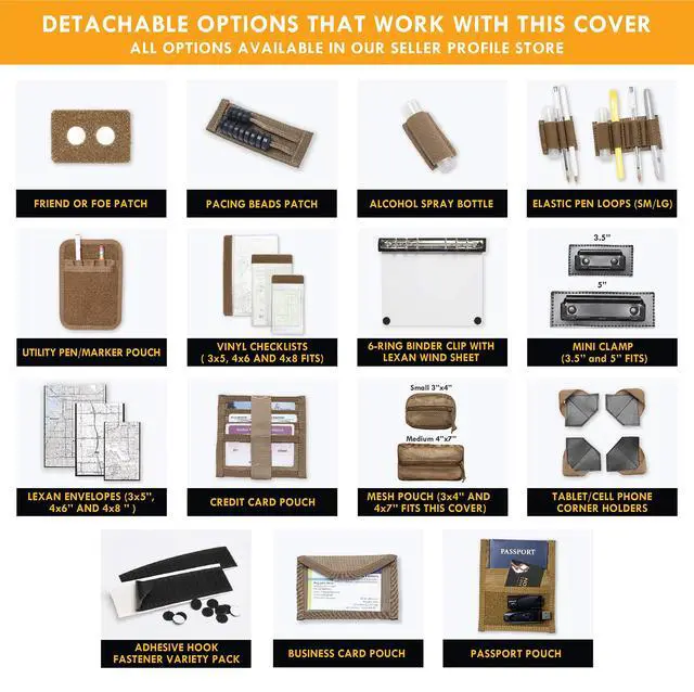 Alt view image 5 of 5 - Tactical Notebook Covers Tactical Leaderbook Cover System | Zippered Case for Notebooks 9" x 6" to 9.75" x 7" with Pen Loops | Durable Organizer for Field Use