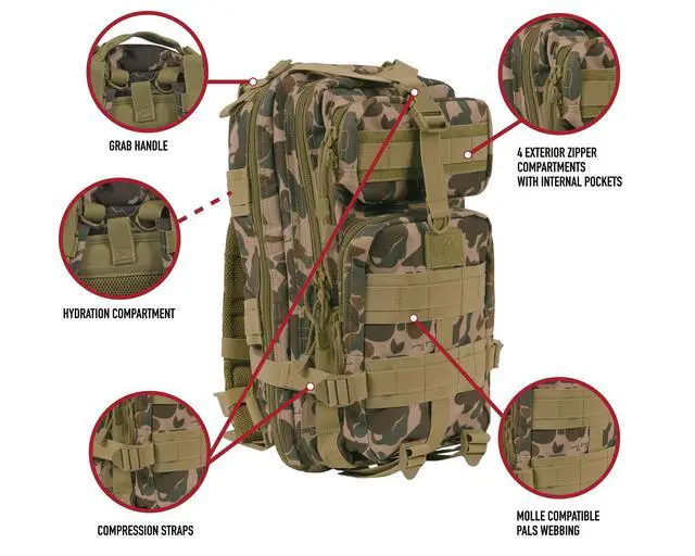 Alt view image 3 of 7 - X Bear Archery Fred Bear Camo Medium Transport Pack Hunting Backpack with 25L Storage Capacity