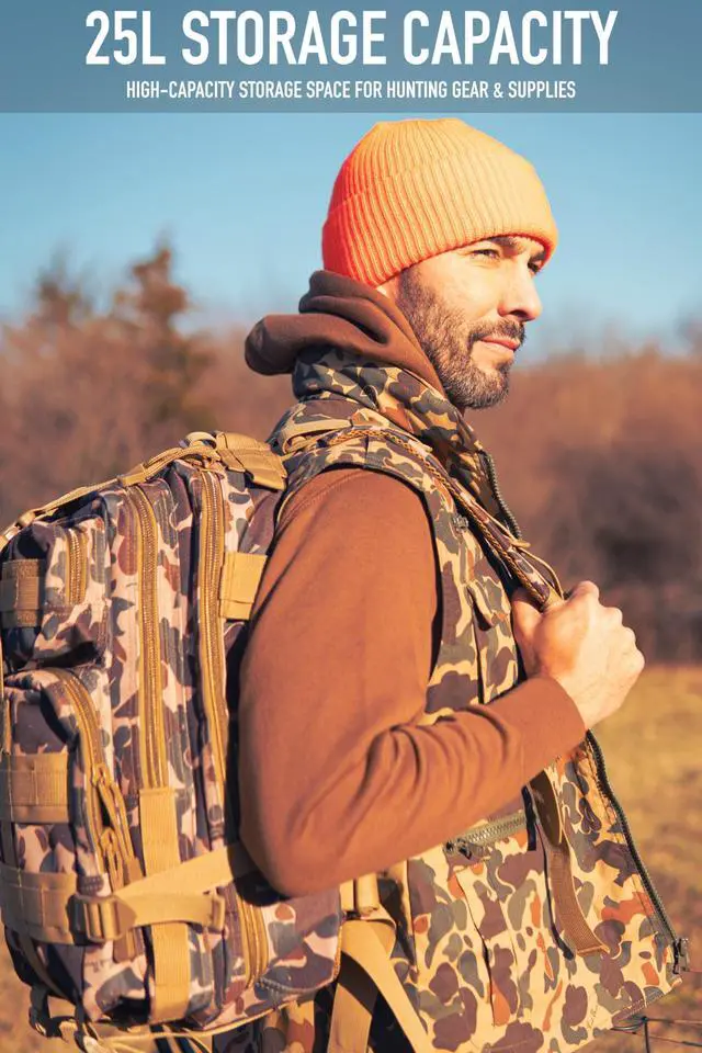 Alt view image 4 of 7 - X Bear Archery Fred Bear Camo Medium Transport Pack Hunting Backpack with 25L Storage Capacity