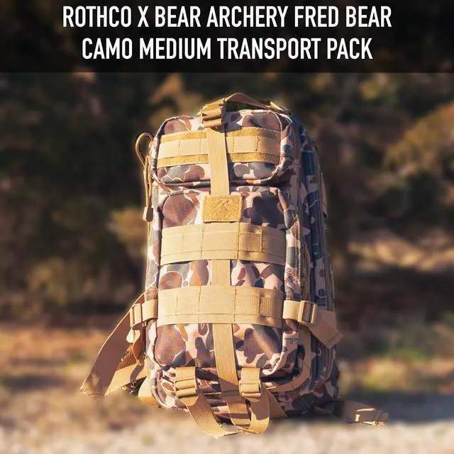 Alt view image 5 of 7 - X Bear Archery Fred Bear Camo Medium Transport Pack Hunting Backpack with 25L Storage Capacity