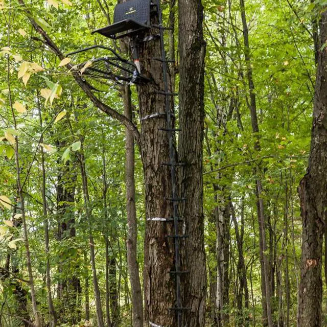 Alt view image 4 of 7 - Combat Hang-On Hunting Tree Stand Platform Adjustable Treestand Accessory and Equipment for Game and Shooting