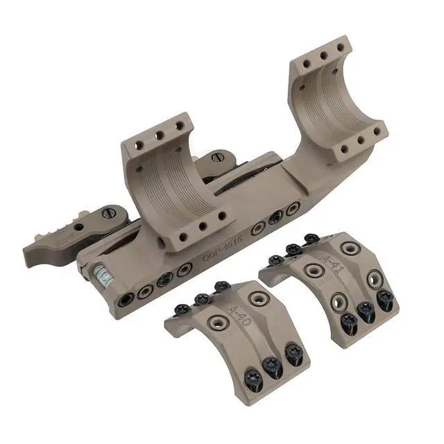 Alt view image 6 of 7 - 34mm Tube Diameter Offset Dual Ring One-Piece Scope Mount 1.50" HighQuick Detachable Cantilever QDP MountAbsolute Co-Witnesswith 10-Degree Wedge & Bubble Level