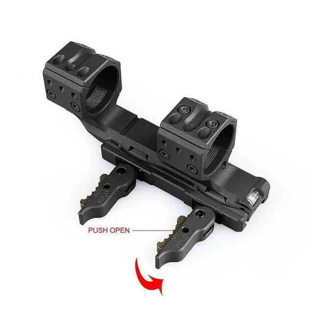 Alt view image 3 of 7 - 34mm Tube Diameter Offset Dual Ring One-Piece Scope Mount 1.50" HighQuick Detachable Cantilever QDP MountAbsolute Co-Witnesswith 10-Degree Wedge & Bubble Level