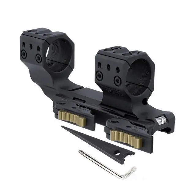 Alt view image 7 of 7 - 34mm Tube Diameter Offset Dual Ring One-Piece Scope Mount 1.50" HighQuick Detachable Cantilever QDP MountAbsolute Co-Witnesswith 10-Degree Wedge & Bubble Level