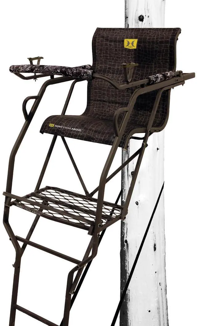 Main image of Hunting Big Denali Ladderstand with Wide Seat, Backrest, Portable Stacking Ladder System and Integrated Weapon Holder, Multicolor