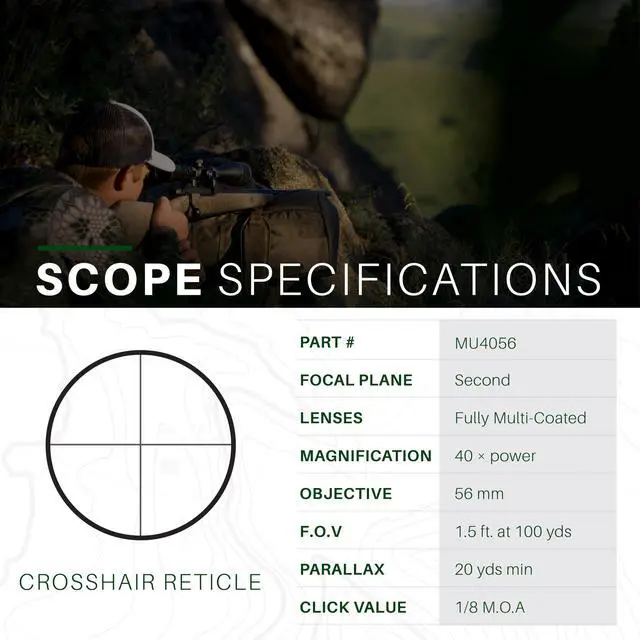 Alt view image 5 of 6 - 40×56 Side Focus Target Dot Rifle Scope